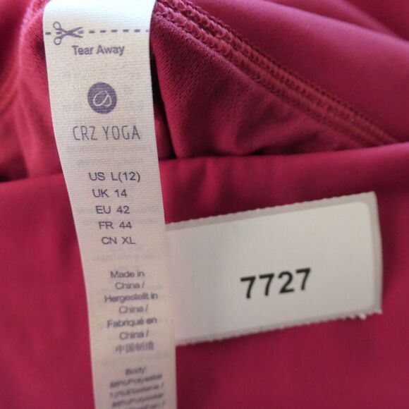 CRZ Yoga Shorts Womens Large Pink Pull On Hidden Pocket Brief Running Hike Golf - Picture 13 of 13